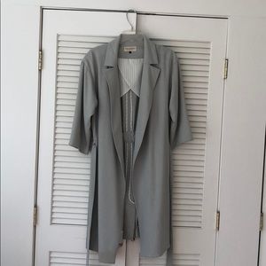 MM Lafleur size small light grey trench coat.